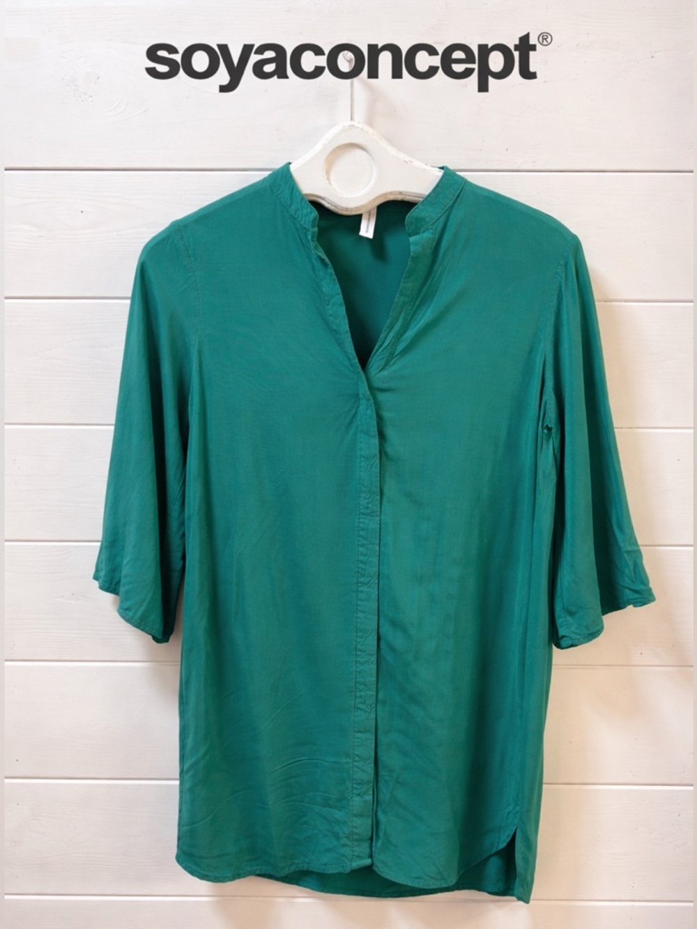 SOYACONCEPT  tunicGreen Blouse XS Lightweight Minimal Chic